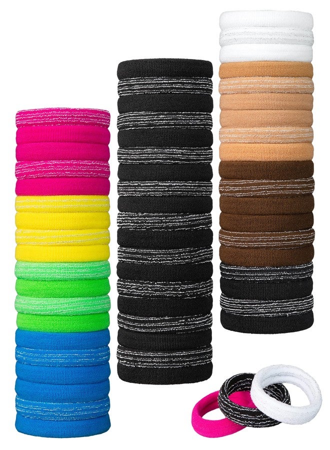 Expressions 60pc Seamless Hair Ties, No Damage Ponytail Holders - Value Pack Colorful Elastic, Hair Rubber Bands No Damage Hair Ties for Everyday Use - Image 1